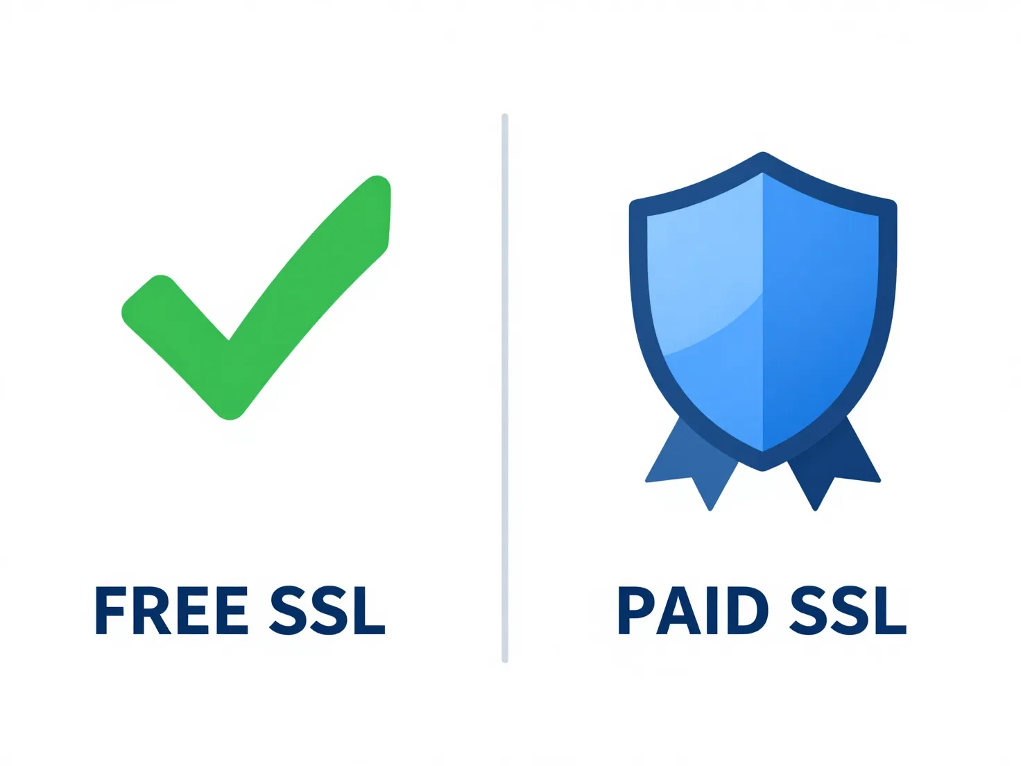 免費 SSL 與付費 SSL 憑證差異比較資訊圖