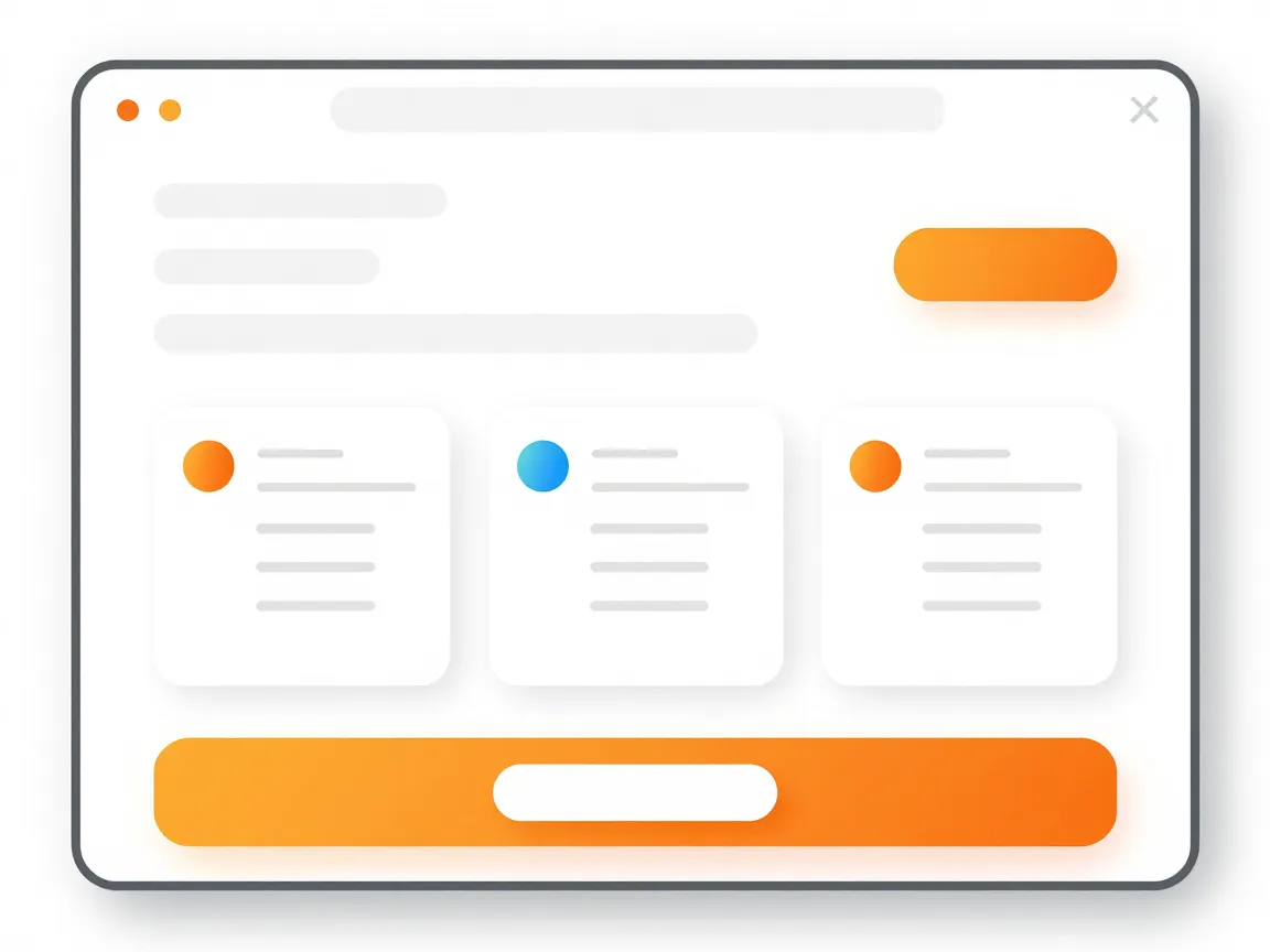 第一個 landing page 的三段式骨架：主視覺、特色三欄、CTA