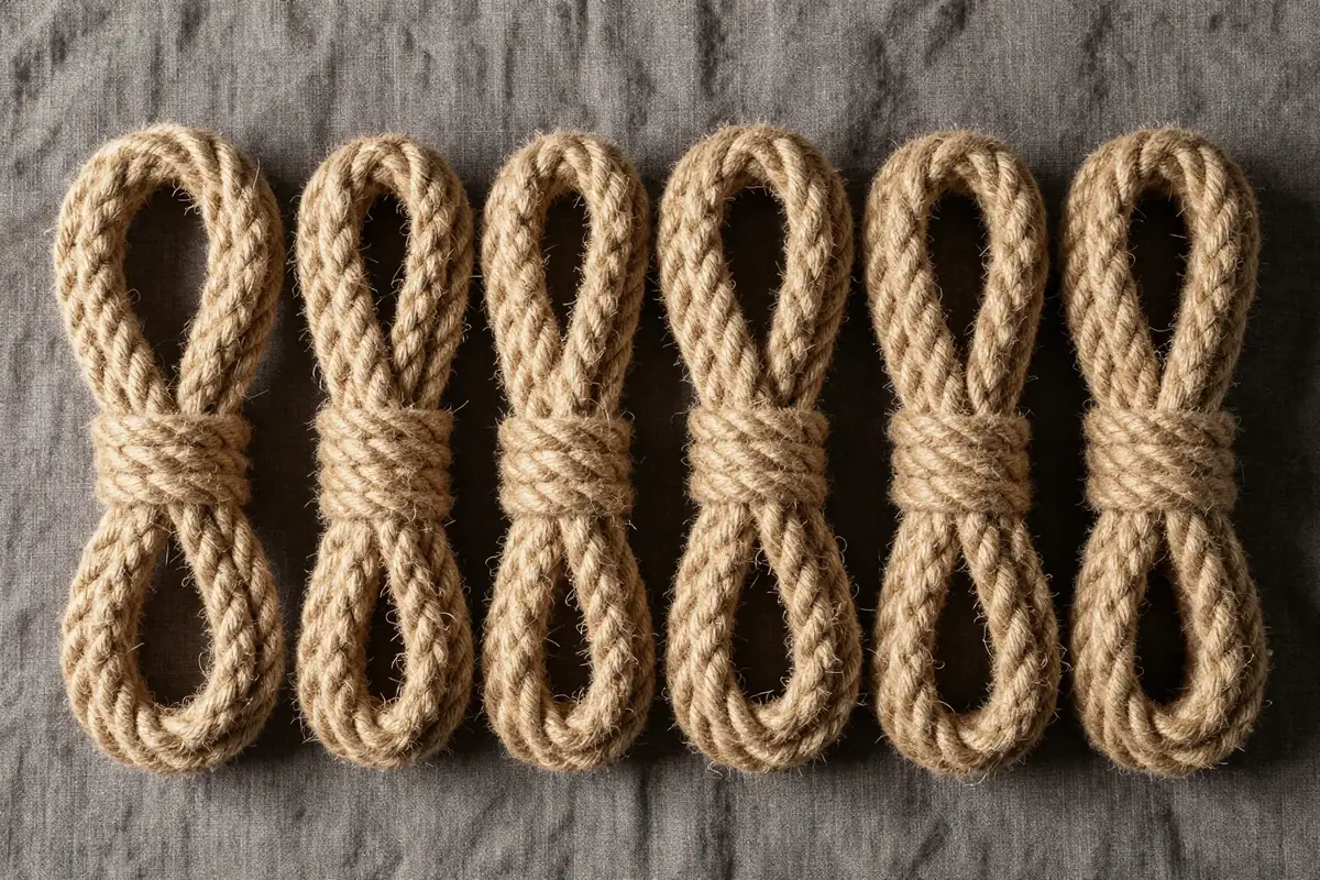 數束麻繩並排放在深色亞麻布上，比喻多家券商方案並列比較